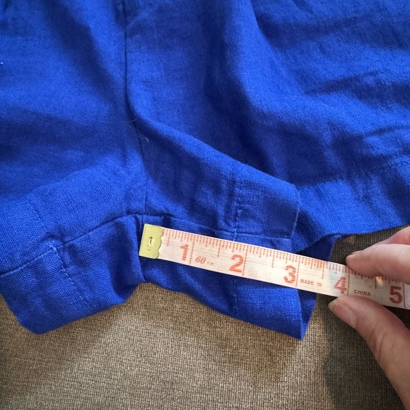 L'AGENCE Zahari High Rise Surf Blue Linen Shorts Size 28 - Picture 11 of 13